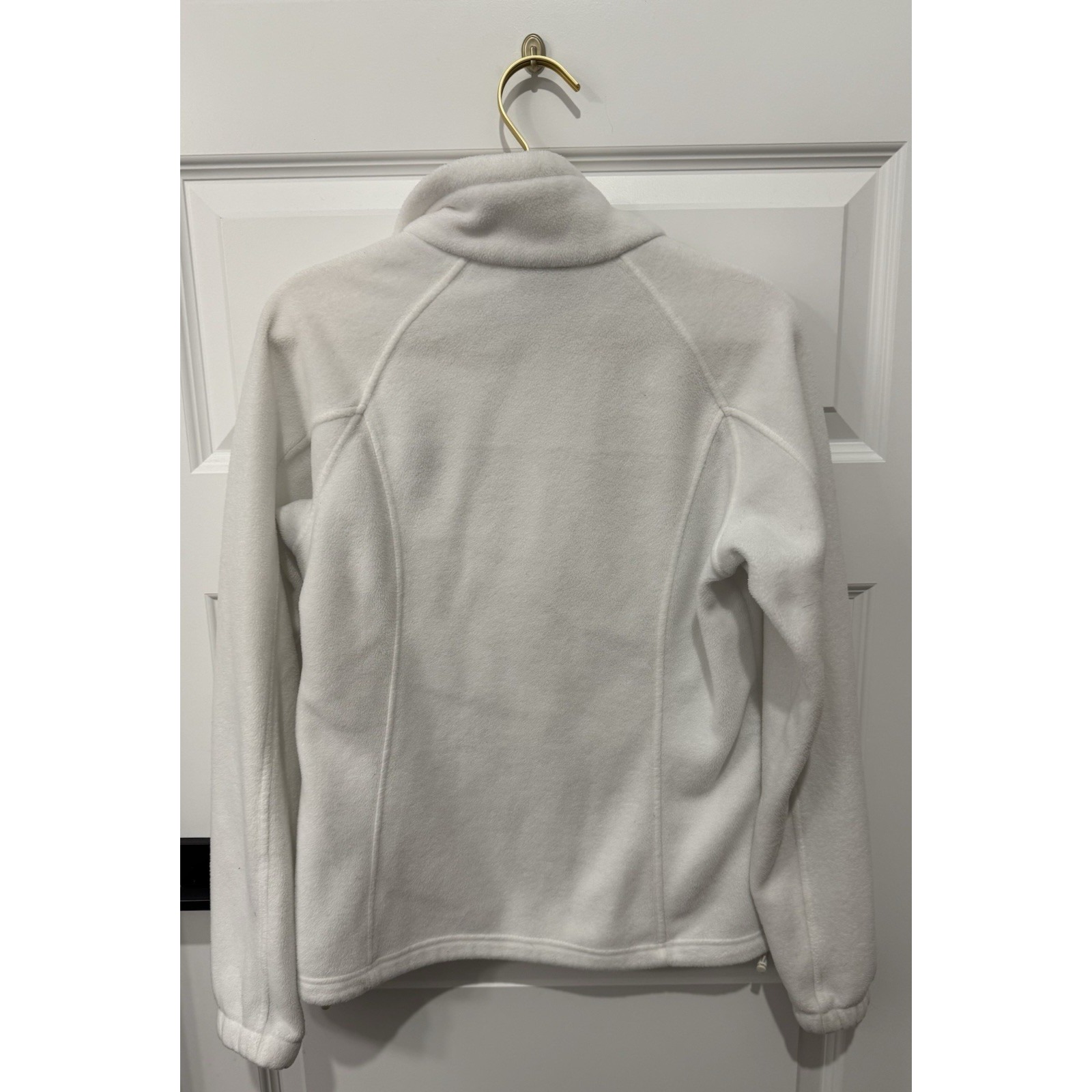 Columbia Women's White Fleece Jacket Coat Fill Zip Medium M Warm Classic — image 3 of 4